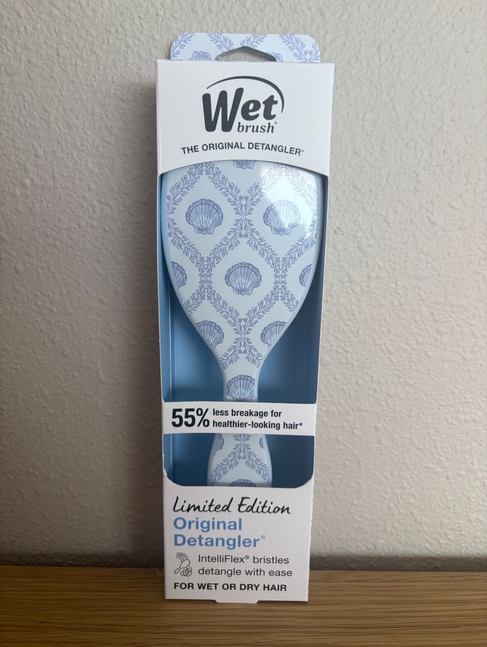 Wet Brush Original Detangler Limited Edition Blue Seashell Hair Brush New